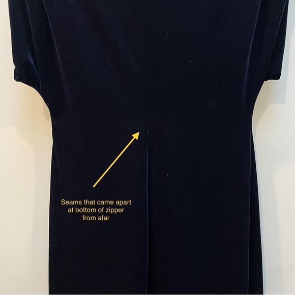 🌑 NWT Zara Velvet Dress Navy - Minor defects (L) - Picture 15 of 17